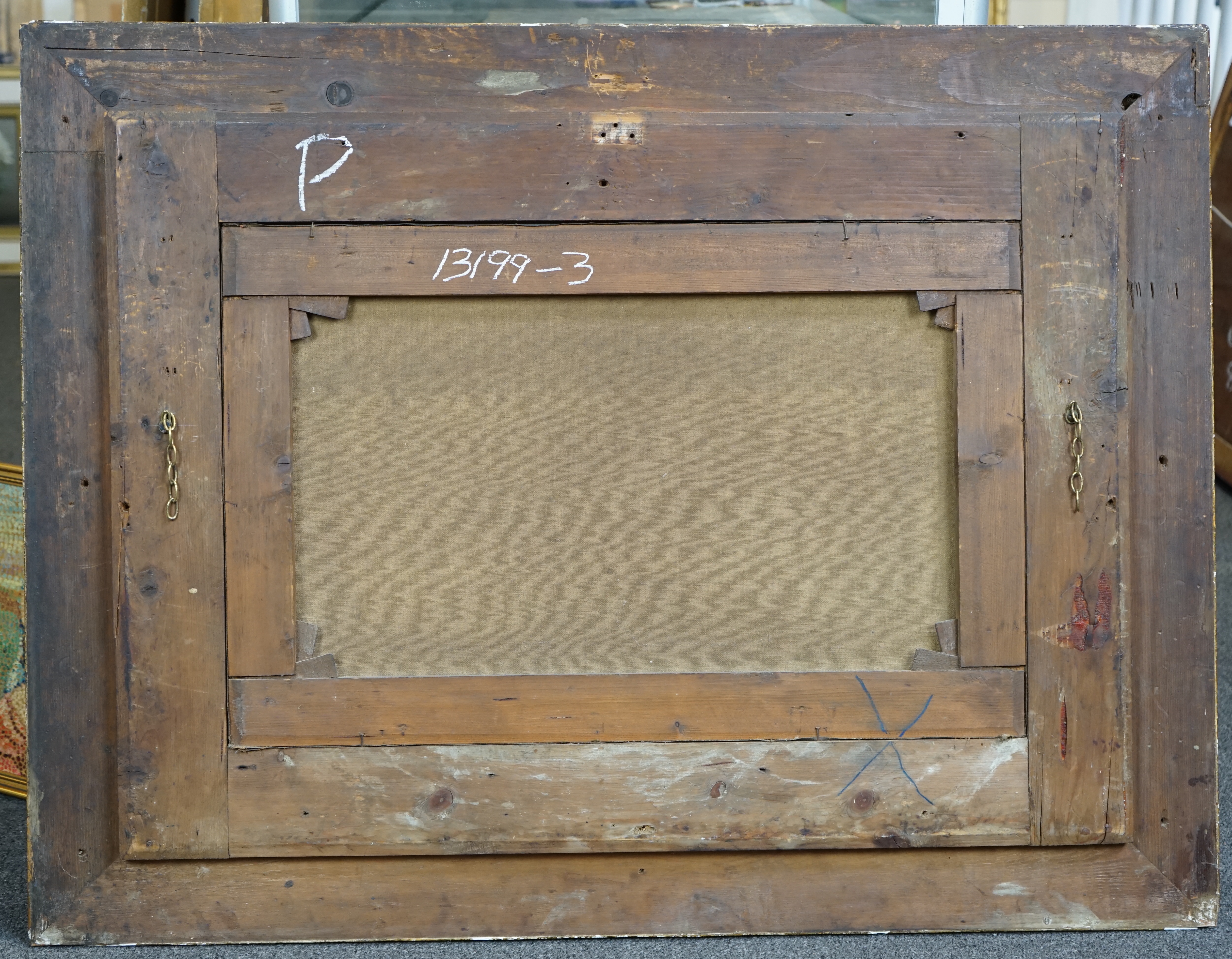 Morten Müller (Norwegian, 1828-1911), Woodmen in a forest clearing, oil on canvas, 40 x 62cm